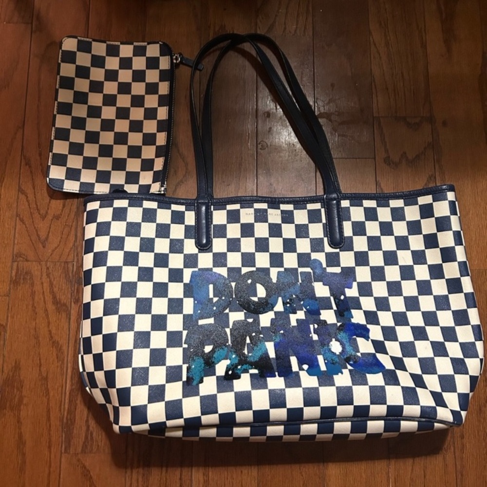 Marc By Marc Jacobs Blue and White Checkered Tote